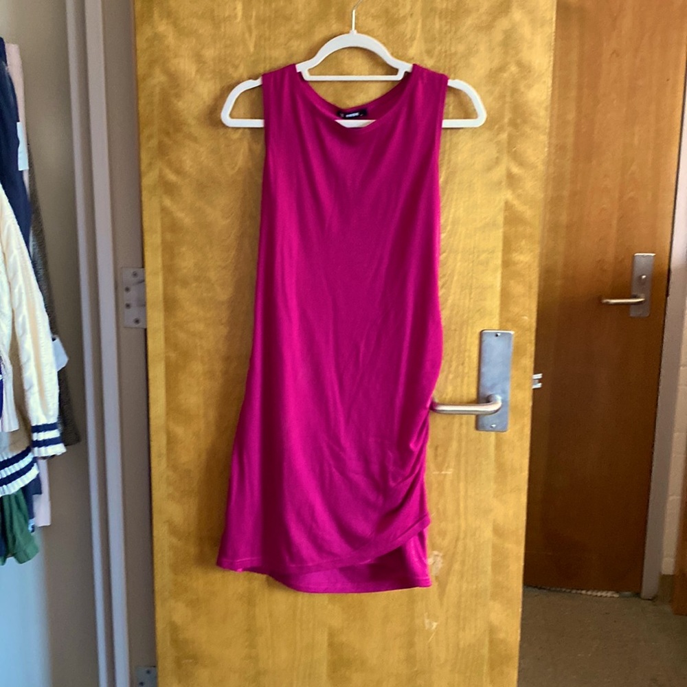 berry colored knee length dress